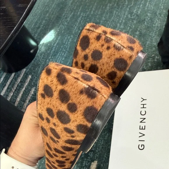 Givenchy Leopard Print Pointed Toe Flats in Tan and Brown - Picture 5 of 8